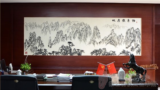 安徽合肥信力康药业老板办公室背景墙装饰铁画1
