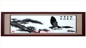 经典款雄鹰展翅芜湖铁画办公室接待厅背景墙装饰壁画