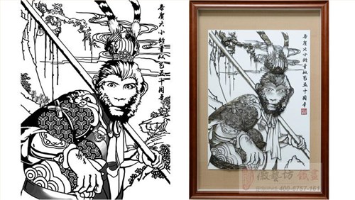 塑精钢铁骨 释大圣情怀——贺六小龄童从艺五十周年肖像铁画定制案例