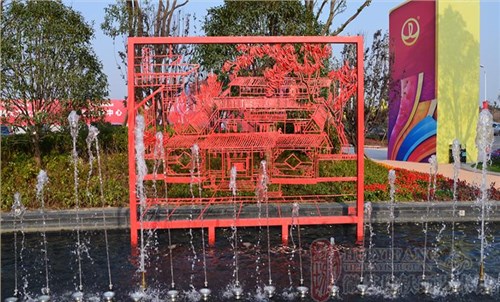户外广场喷泉景观——合肥万达文旅城户外广场铁画《合肥八景》 户外广场喷泉景观——合肥万达文旅城户外广场铁画《合肥八景》