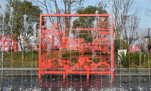 户外广场喷泉景观——合肥万达文旅城户外广场铁画《合肥八景》 户外广场喷泉景观——合肥万达文旅城户外广场铁画《合肥八景》
