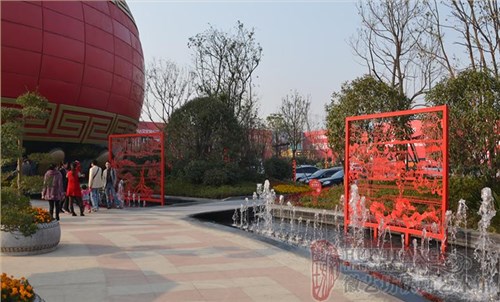 户外广场喷泉景观——合肥万达文旅城户外广场铁画《合肥八景》 户外广场喷泉景观——合肥万达文旅城户外广场铁画《合肥八景》