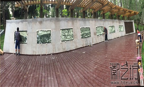 景区文化墙——古堰洪泽湖定制户外防洪大堤工程演示铁画 景区文化墙——古堰洪泽湖定制户外防洪大堤工程演示铁画