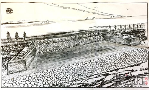 景区文化墙——古堰洪泽湖定制户外防洪大堤工程演示铁画 景区文化墙——古堰洪泽湖定制户外防洪大堤工程演示铁画