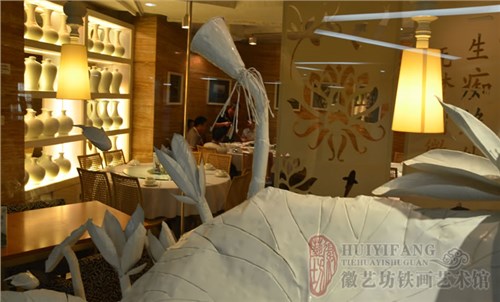 户外立体景观——深圳皖厨酒店立体铁画《荷》 户外立体景观——深圳皖厨酒店立体铁画《荷》