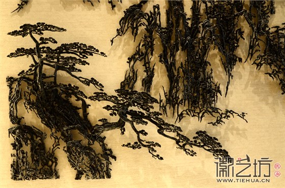 合肥交通银行装饰壁画《黄山风景》细节图1