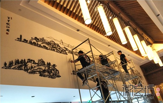 徽艺坊鸠兹古镇绿心谷酒店铁画定制案例 (3)