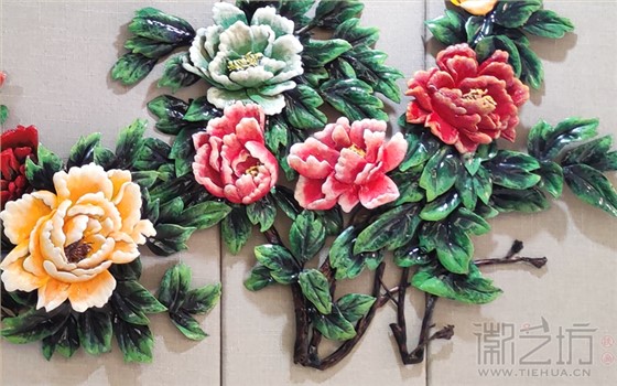 彩色牡丹铁画花开富贵前程似锦-细节图1