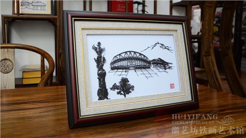 芜湖市政府单位定制的对外交流礼品芜湖风景铁画