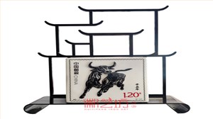 辛丑牛年邮票铁画繁昌窑笔筒 安徽特色文化礼品