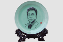 万达总裁丁总人物肖像铁画