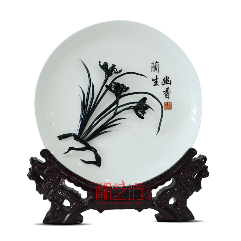 四君子兰花芜湖铁画 家居办公摆设 安徽特色文化手工艺礼品