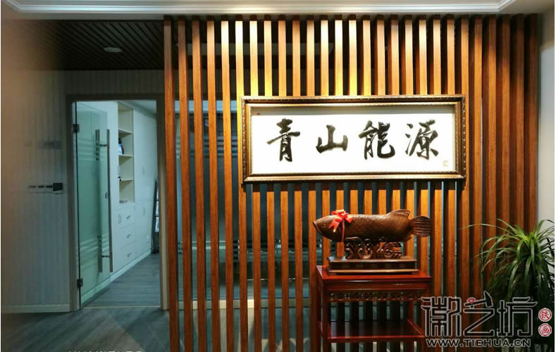 一幅激人奋进的铁画作品——常州青山能源办公室壁画定制案例