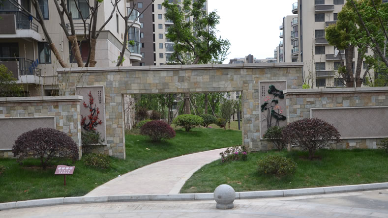 芜湖汇成名郡定制的小区园林景观装饰铁画