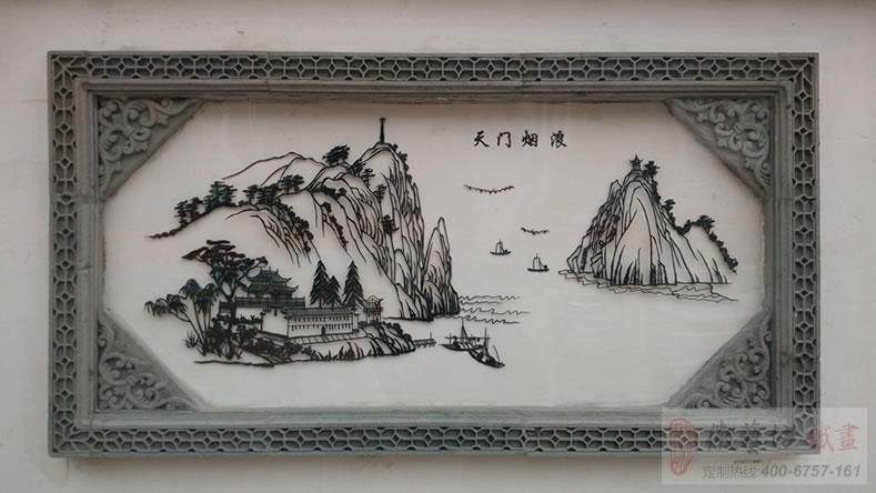 芜湖名校镜湖小学校园文化墙装饰铁画《芜湖十景》