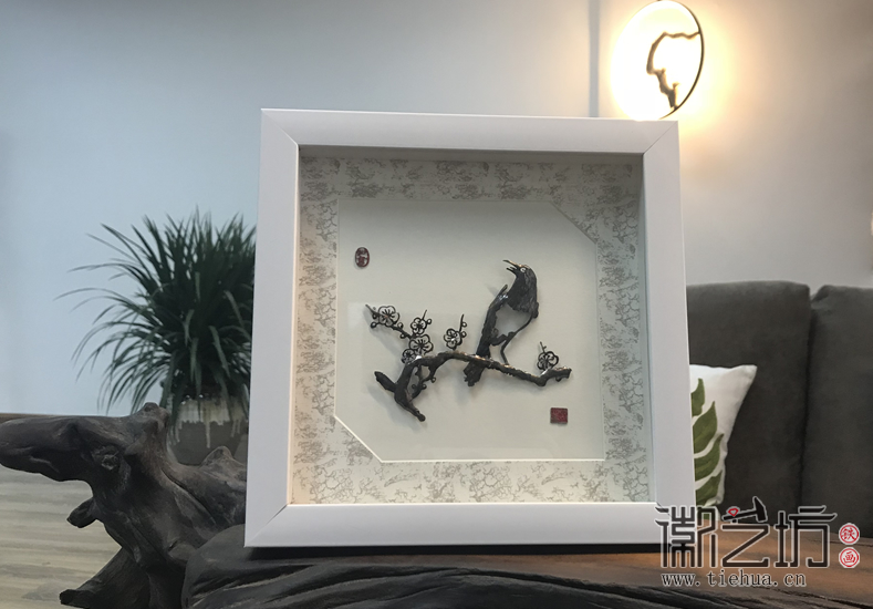 喜上眉梢铁画摆件场景图2