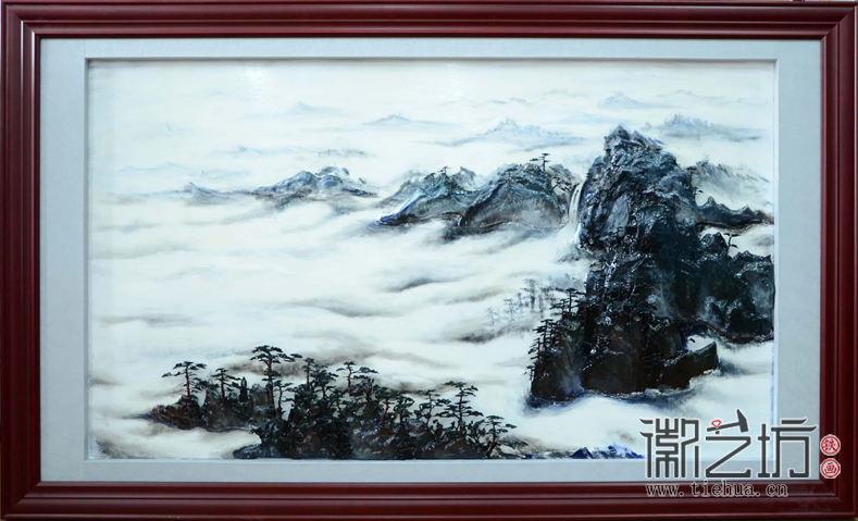黄山风景彩绘浮雕铁画1 黄山风景彩绘浮雕铁画1
