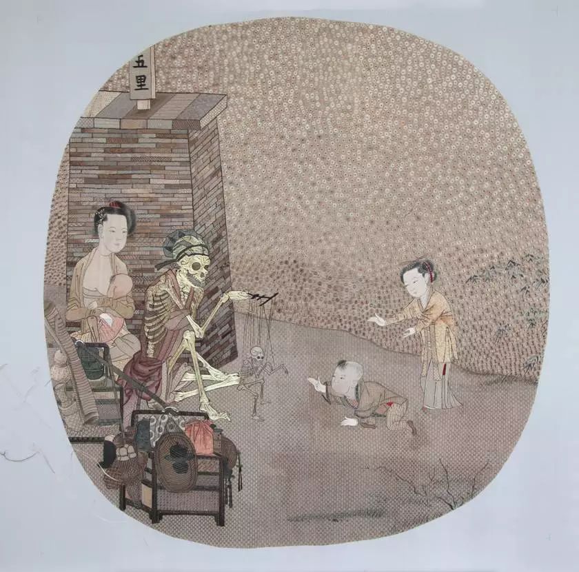 苏绣《骷髅幻戏图》系列作品