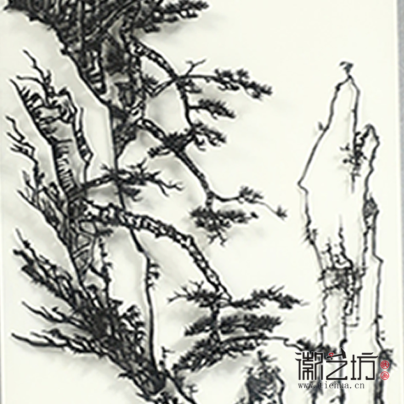 杨勇作品《黄海松石图》细节1