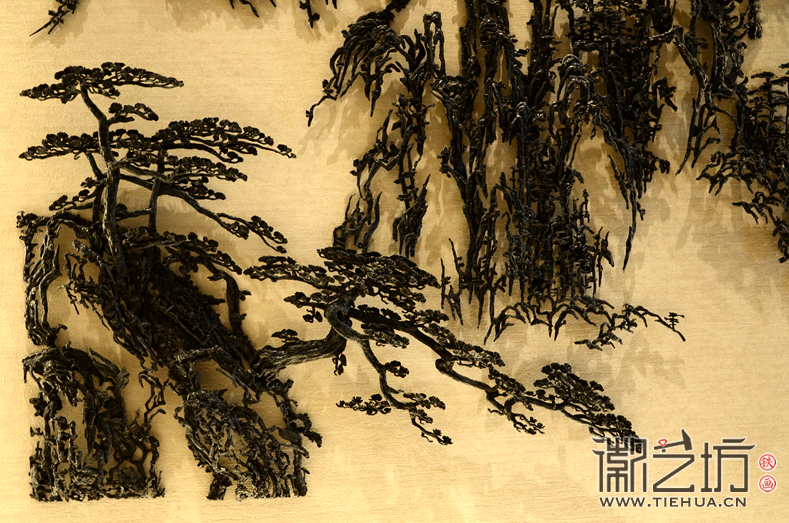 合肥交通银行装饰壁画《黄山风景》细节图1