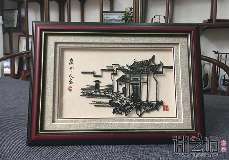 传统中式徽派铁画小品摆台 (7)