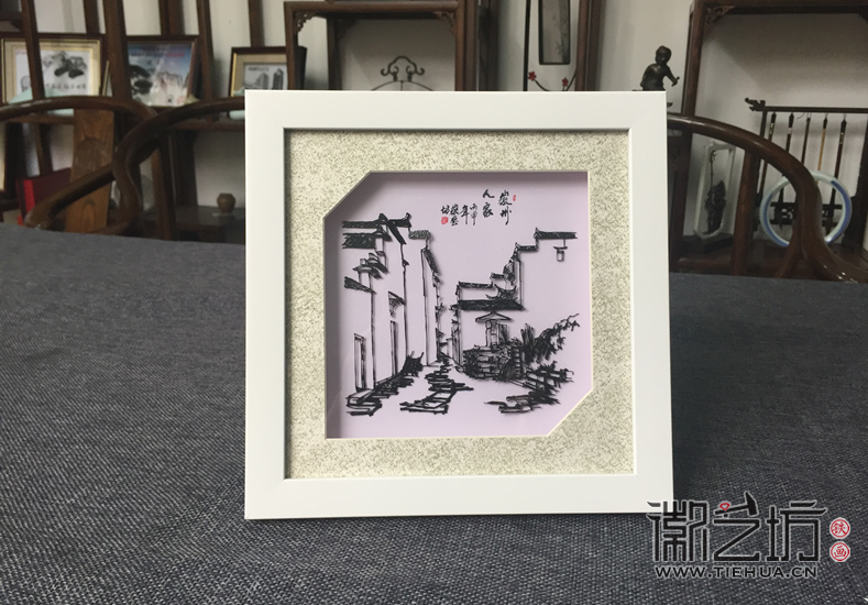 现代简约风徽派铁画小品摆台 (5)
