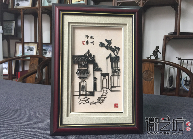 中式徽派铁画小品摆台 (6)