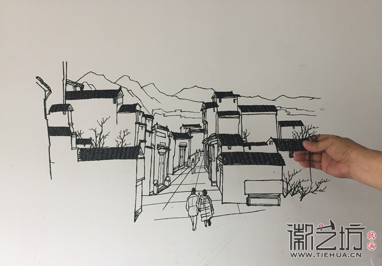 铁画六尺巷安装前做比对调整