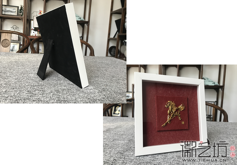 徽艺坊十月上新——拉丝红镀金实木框铁画 (2)