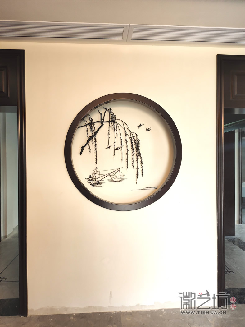 别墅装饰山水铁画2