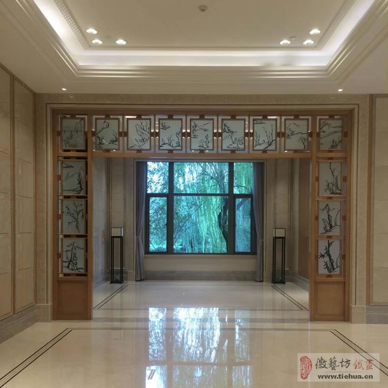 【G20峰会】徽艺坊建设习主席接待奥巴马场所的西湖国宾馆中式铁画