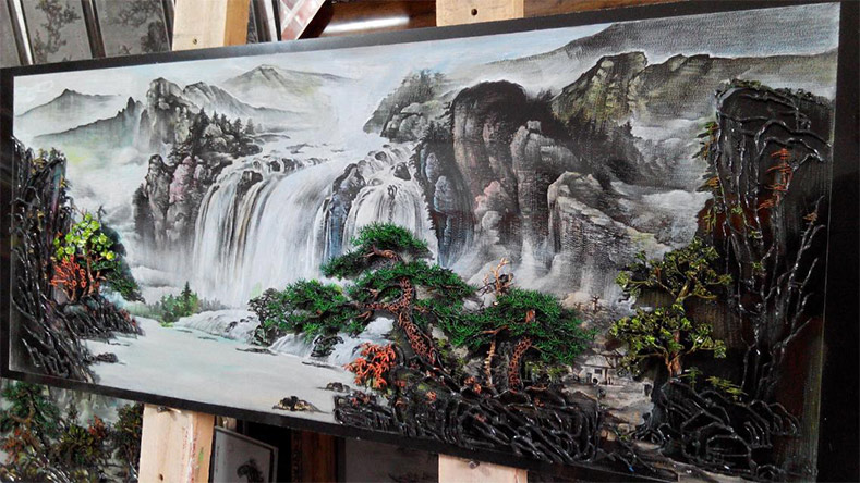 李小广作品-铁画影雕