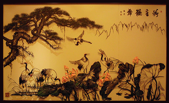 李爱平作品-荷香鹤舞