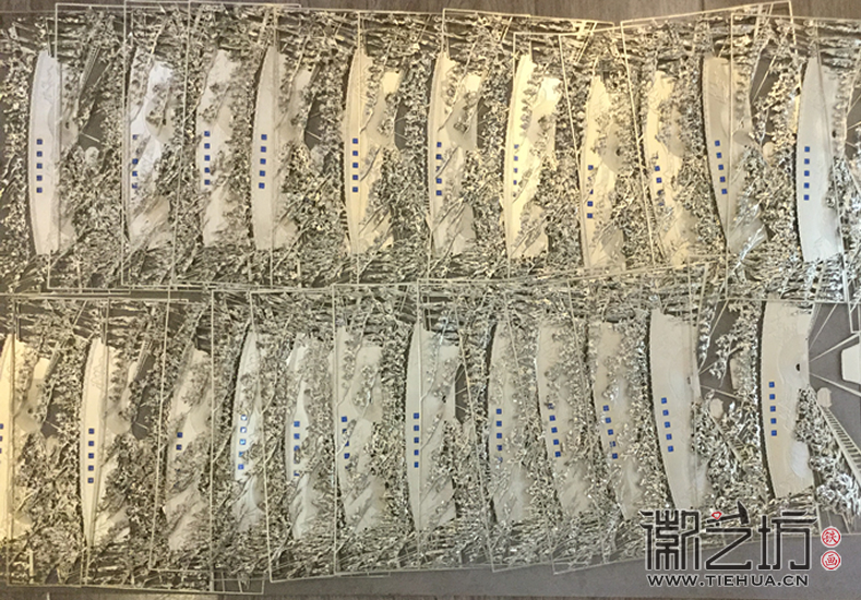 济南浆水泉隧道贯通纪念铁画摆台定制案例2